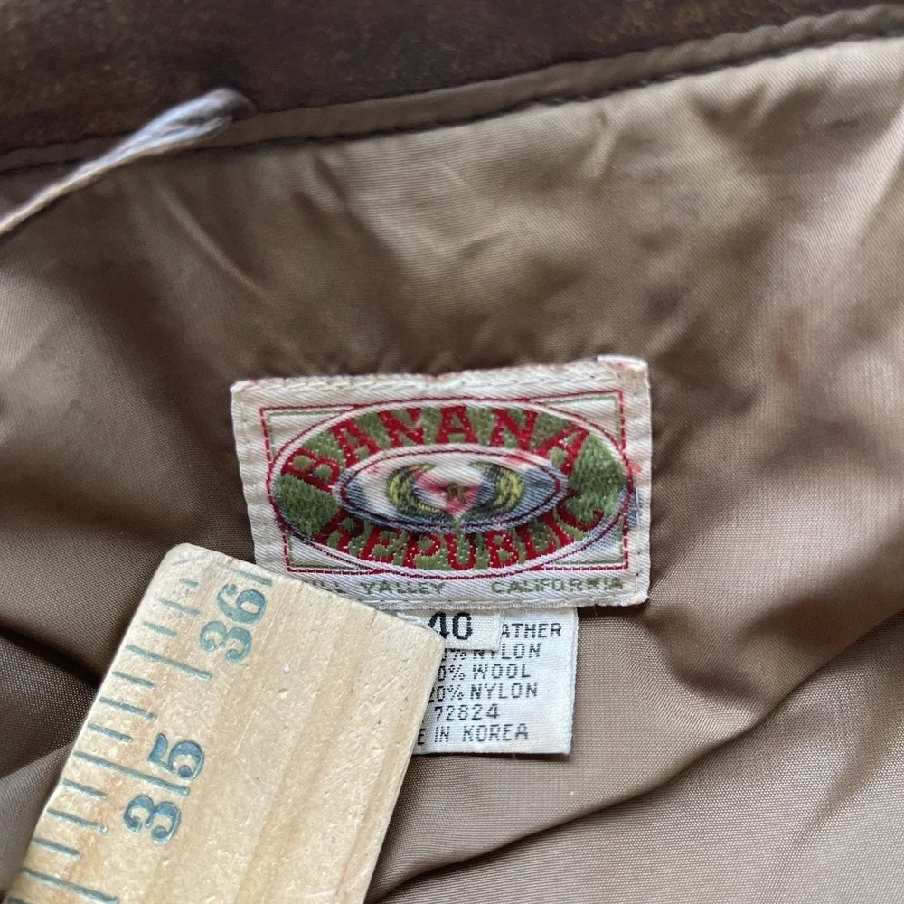Vintage Banana Republic aviator jacket 40 leather Bomber cockpit Patina Distress